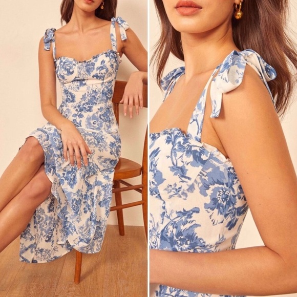 Reformation Nikita Olympia Floral Midi Dress, Size 4 - Picture 8 of 10